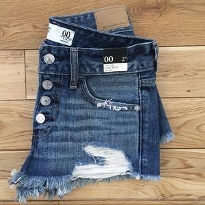 NWT A&F distressed denim shorts